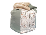 Babykissen, Kindersitzsack Waldtiere dusky mint von Atelier MiaMia