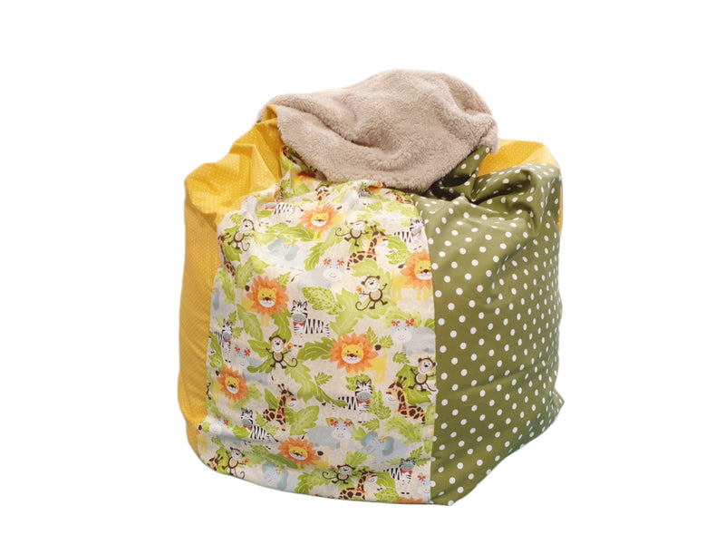 Kindersitzsack Sitzsack Babykissen Limitierte Auflage Dschungel, oliv, gelb von Atelier MiaMia