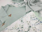 Atelier MiaMia - Hoodie baby child from 44-122 short or long sleeve mint eucalyptus