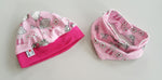 Atelier MiaMia Beanie Set Hat and Scarf Baby Girls Pink No.101