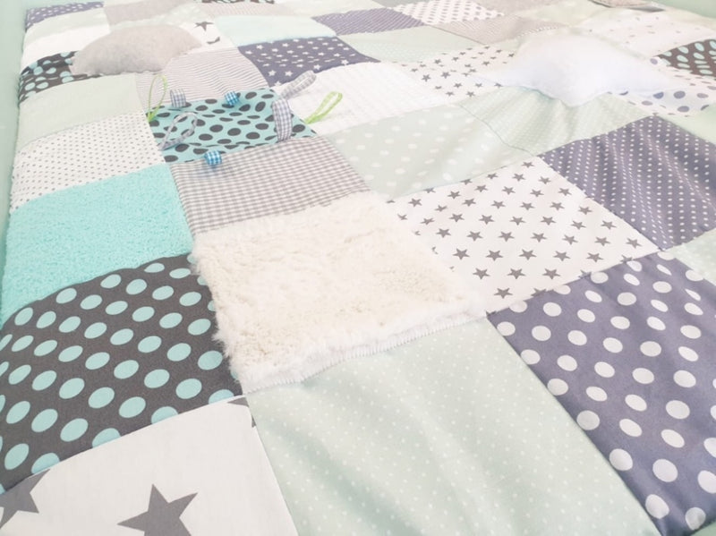 Adventure blanket CVI Blanket //66 mint, stars-dots-hearts